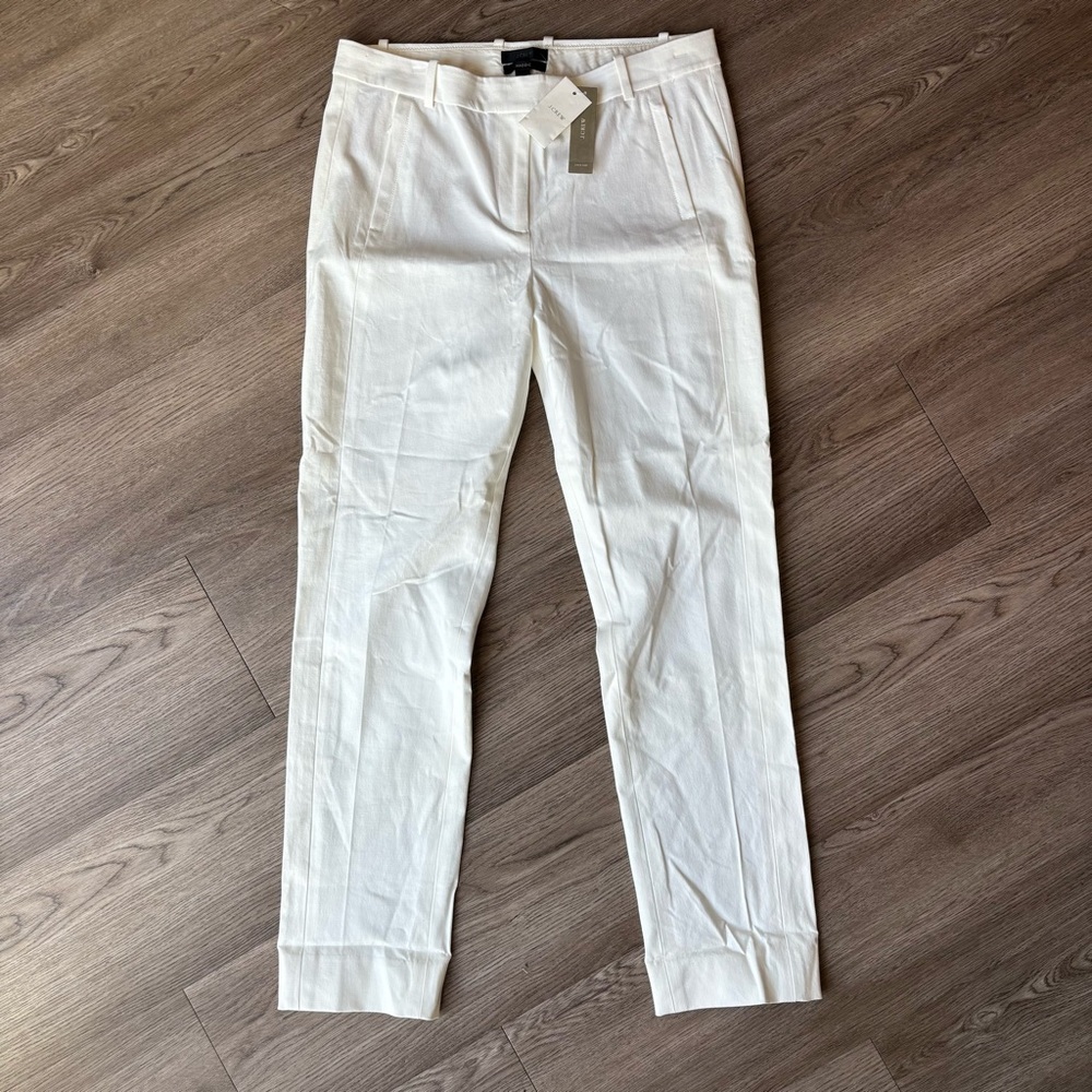 Women’s j.crew Maddie straight leg stretch ivory trousers pants